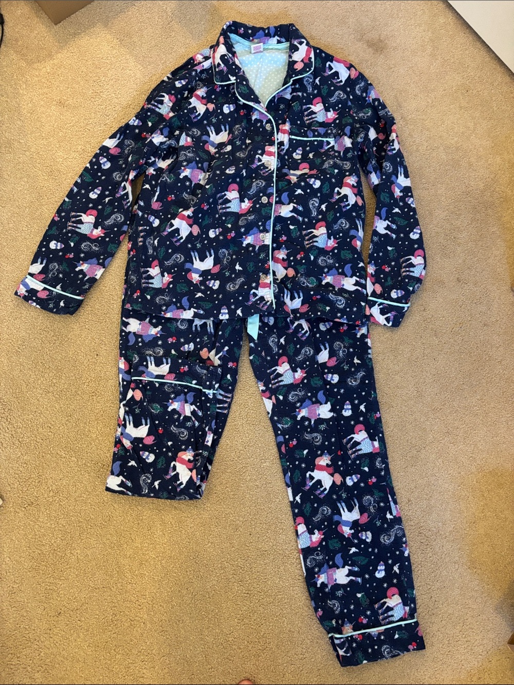 Flannel unicorn winter pajamas